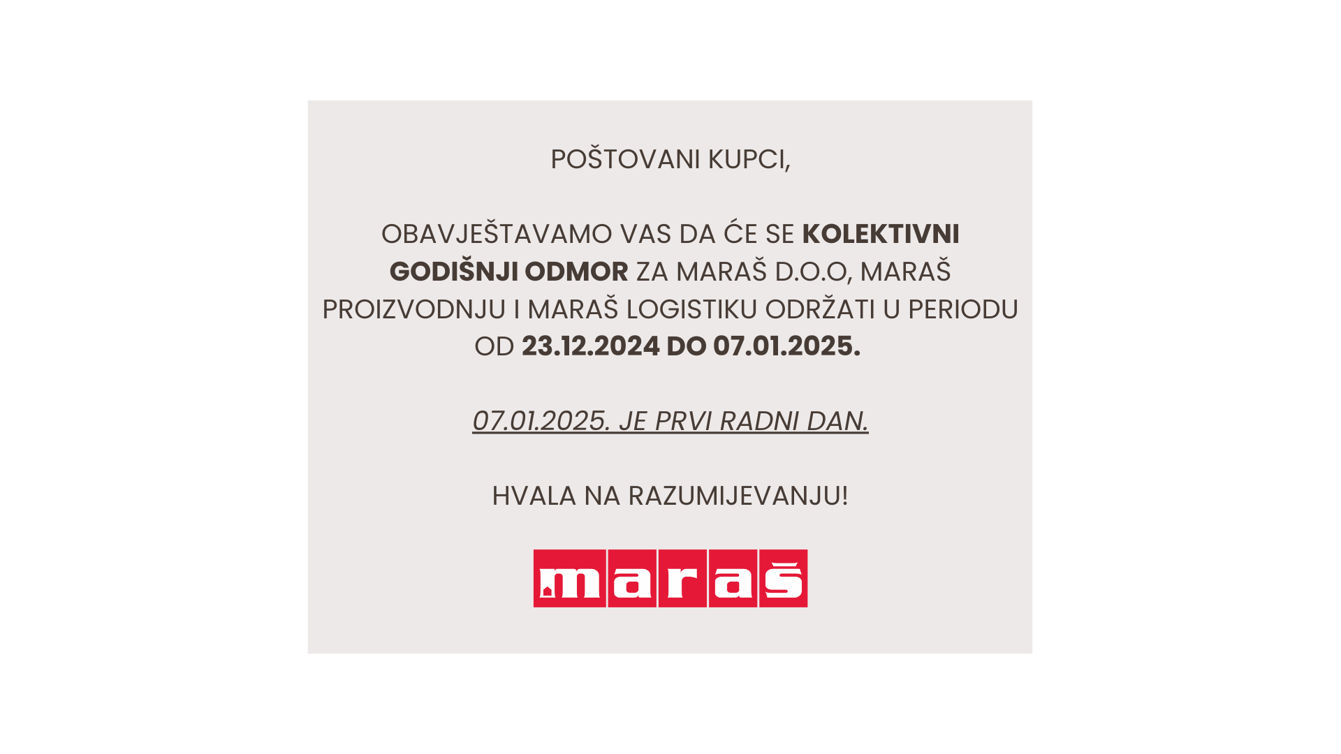 KOLEKTIVNI GODIŠNJI ODMOR